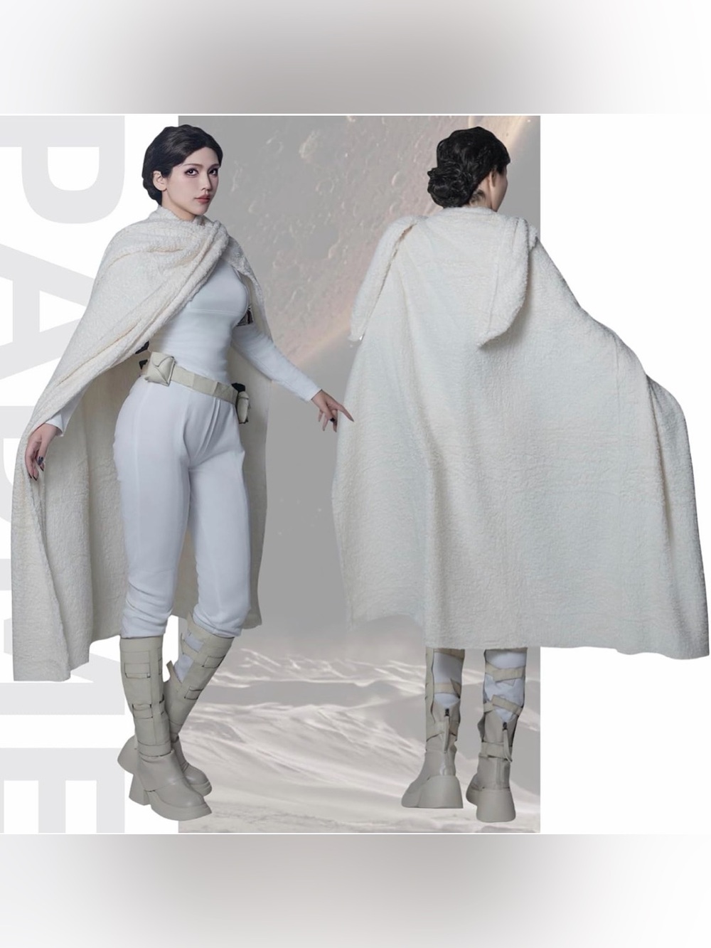 🪐Adult Star Wars Padme’ Small White Two-Piece Top & Legging Set w/ Accessories - Picture 11 of 15